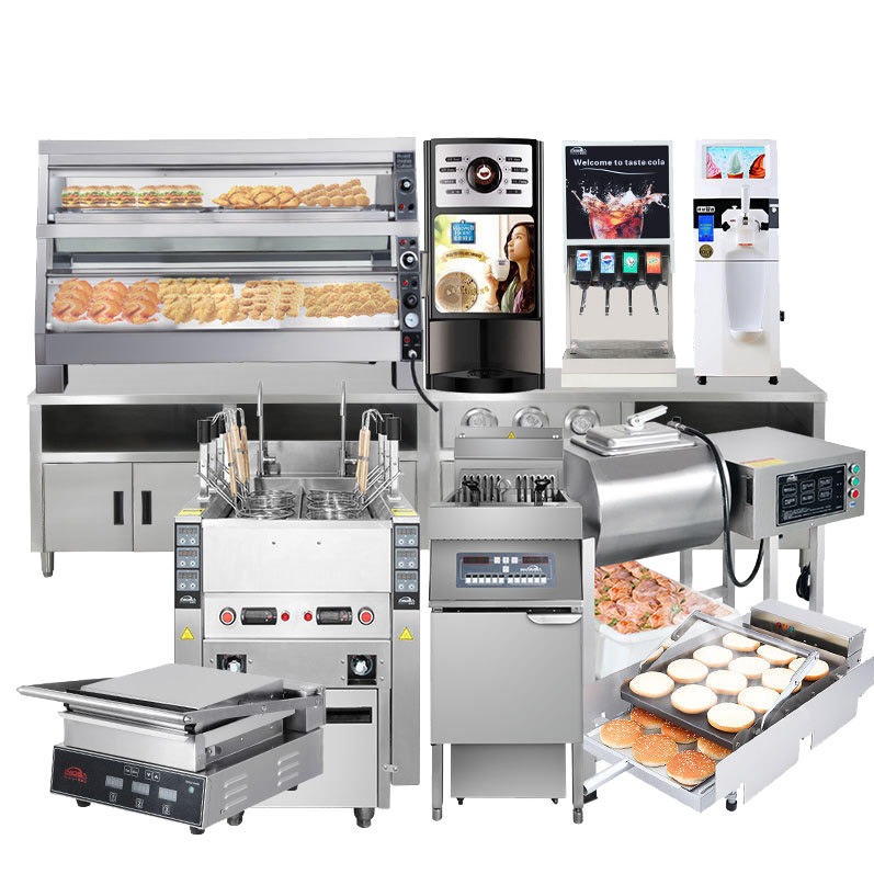 英迪尔汉堡炸鸡店全套设备 牛扒披萨店加盟店设备 休闲食品加工设备