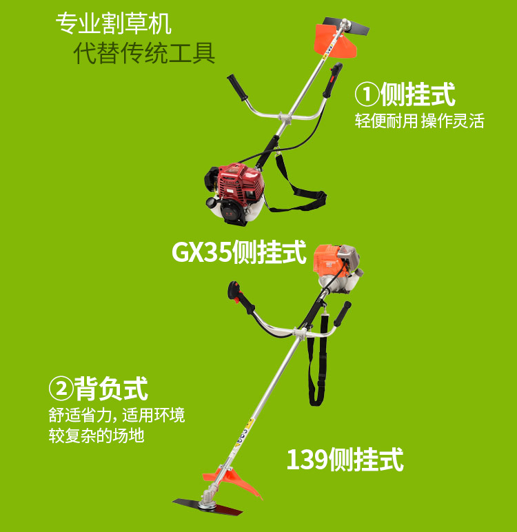 雷箭2冲程 40-5高品质 4冲程汽油割草机割灌机GX35 140发动机示例图4