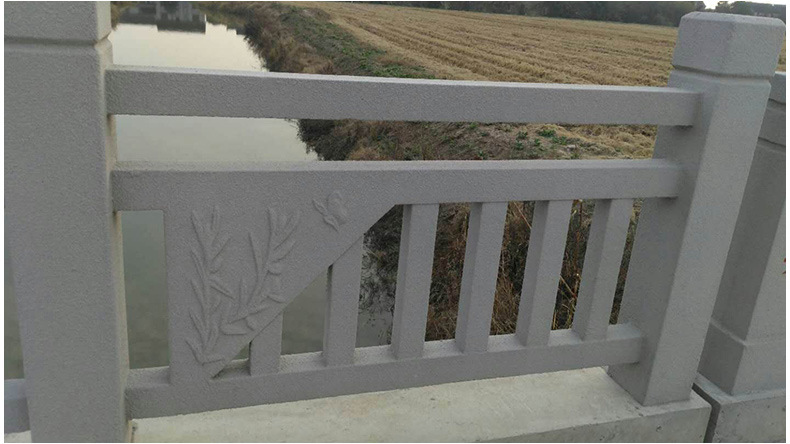 清远英德扇形河提护栏 雕花护栏 水泥仿木栏杆河道小区公园护栏示例图8