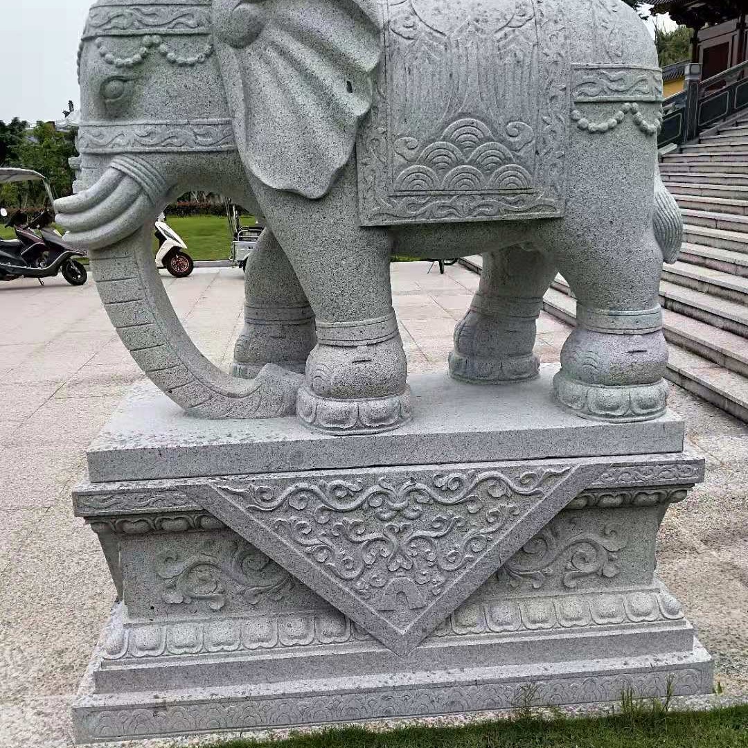 汉白玉镇宅大象 石雕汉白玉石狮子 富祥 出售风水石大象 宏辉雕刻汉白玉吉象