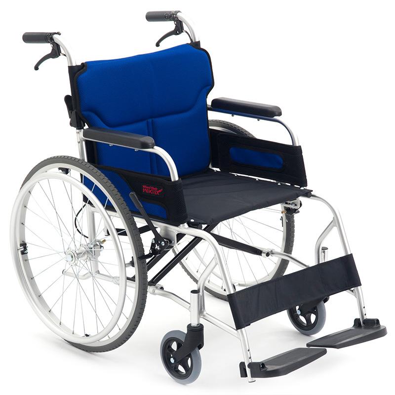 日本MIKI三贵轮椅LS-2免充气胎超便轻折叠可车载老年人手推代步轮椅车图片