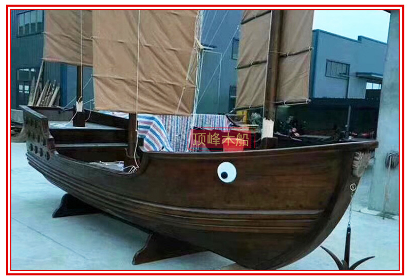 厂家直销户外帆船园林景观装饰船影视道具船木质海盗船古战船示例图9