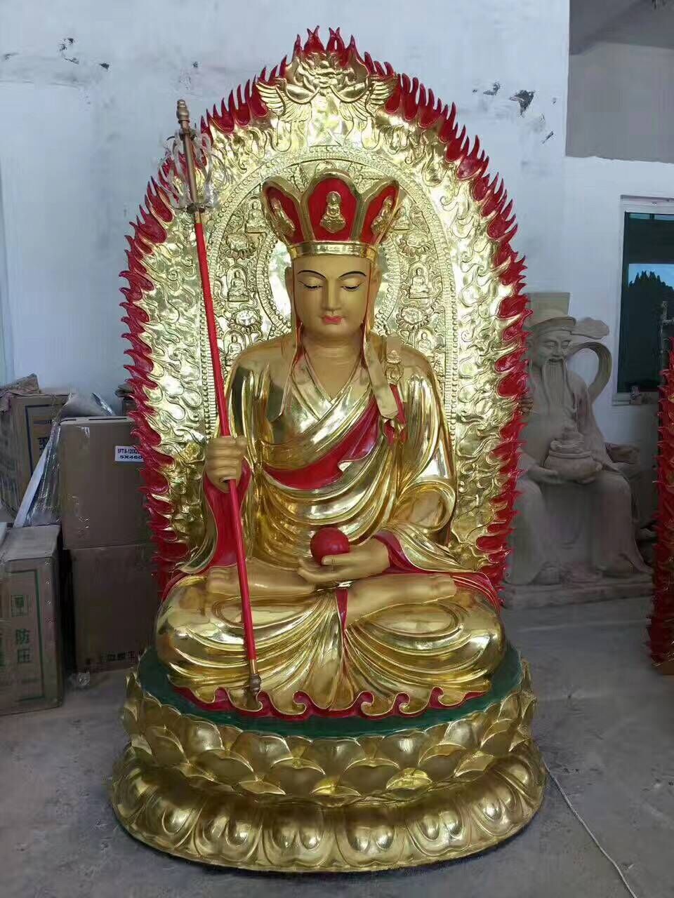 佛像 佛像铸造厂家直销寺庙地藏王菩萨佛像 带背光地藏王佛像 地藏王殿供奉地藏王菩萨