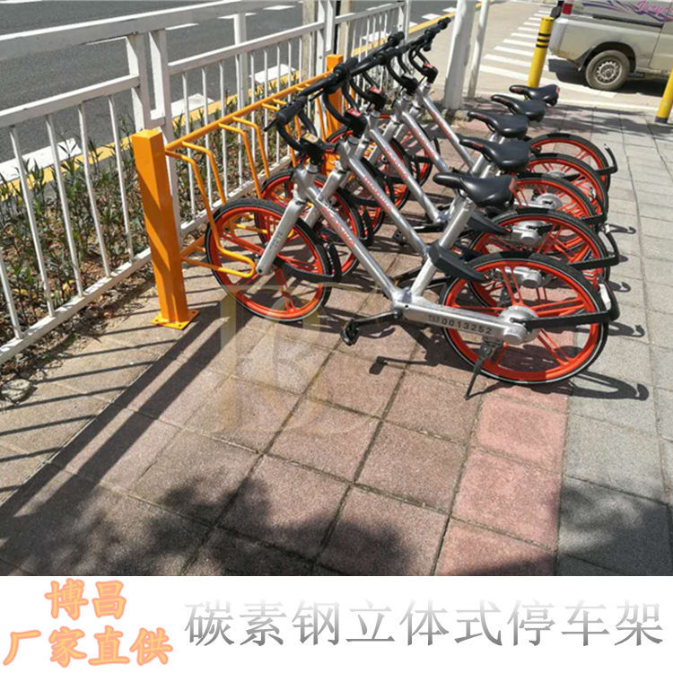 共享单车停车架立体插入式卡位自行车停放架Q235碳素钢材质热镀锌示例图1