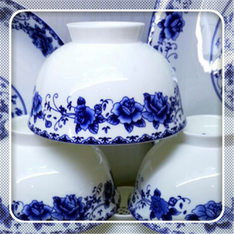 景德镇  青花瓷陶瓷器 家用结婚中式碗盘子