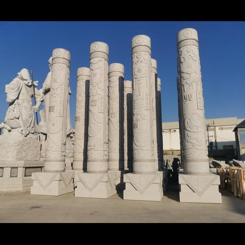 石雕法治文化柱 大理石文化柱 广场景观石柱 各种大型石龙柱 泽业雕塑