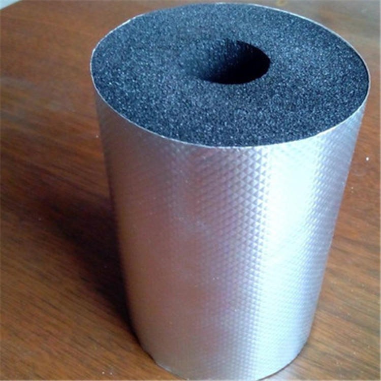 厂家批发铝箔贴面橡塑保温管壳 b1级橡塑复合管 闭孔橡塑海绵管图片