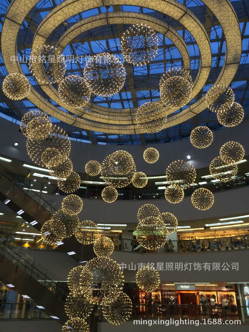LED吊灯创意火花球餐吊灯艺术餐厅球形灯款酒店宴会厅吊灯具厂家示例图14