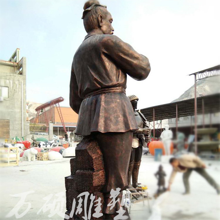 定制仿铜玻璃钢人物雕塑 古现代仿真人鲁班雕塑 商场广场树脂摆件示例图7