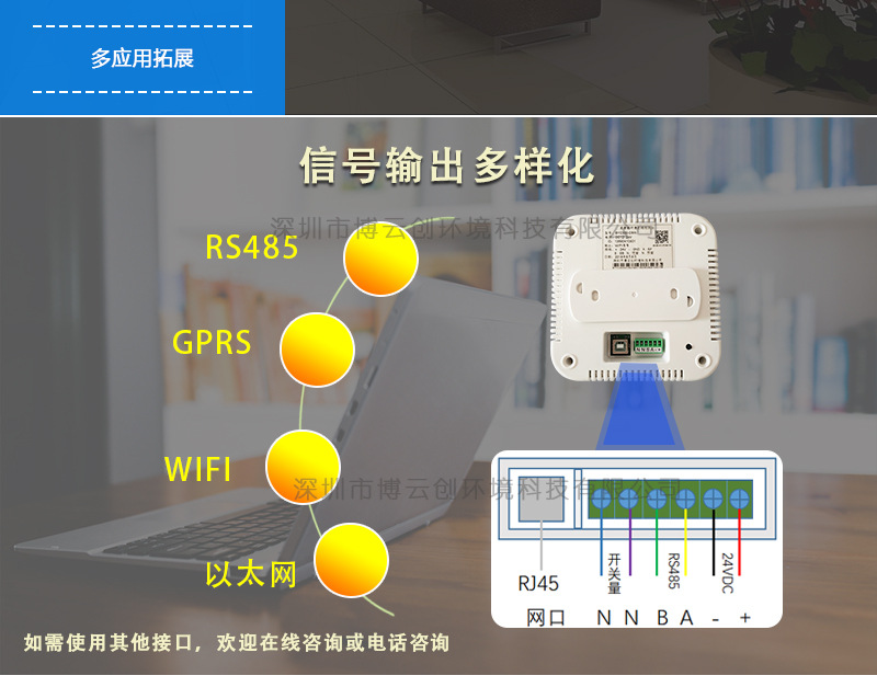 室内空气质量检测仪 多参数在线式PM2.5环境监测仪配套液晶显示屏示例图5