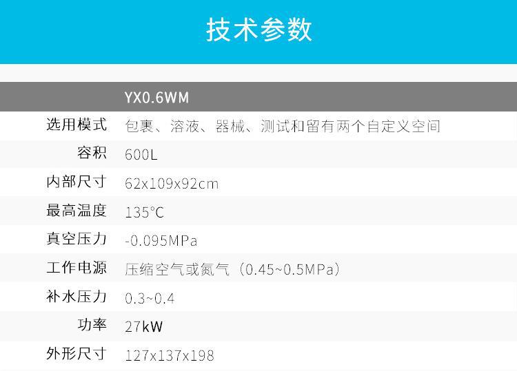 上海三申 YX0.6WM型卧式方形脉动真空压力蒸汽灭菌器YX0.6WM 600L示例图4