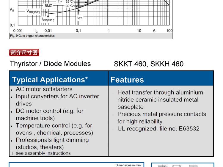 SKKT460/16E 西门康型 可控硅模块 SKKT460 电焊机专用晶闸管模块示例图10