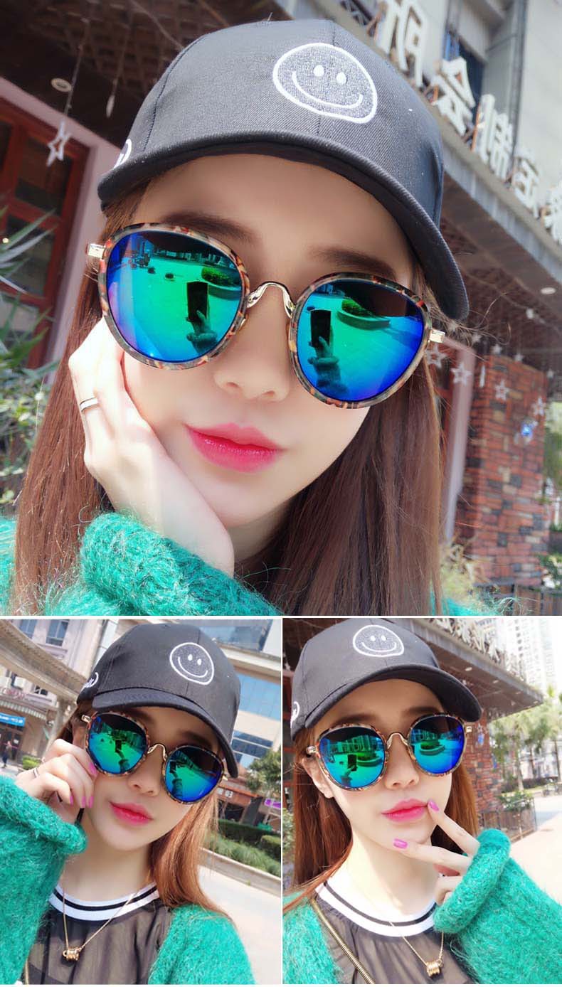 2016韩版新款太阳镜女士潮人男女明星时尚大气墨镜彩膜反光太阳镜示例图3