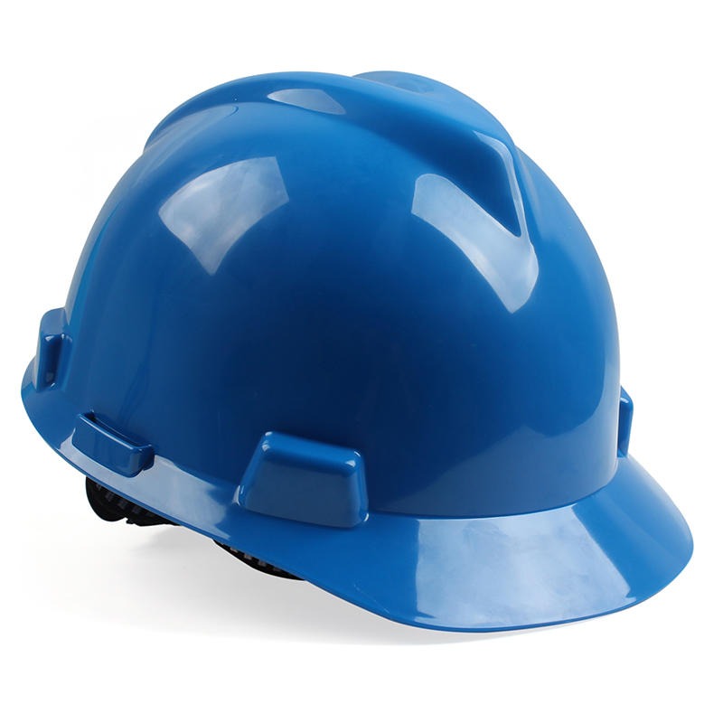 梅思安10146498蓝色ABS标准型安全帽ABS帽壳一指键帽衬针织吸汗带C型下颏带-蓝