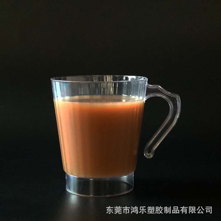 东莞一次性塑料杯240ml一次性手柄咖啡杯厂家定制直销PS塑胶杯示例图9