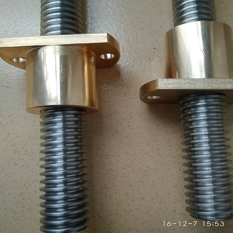 2米梯形丝杆TR22*5现货45钢材质发黑可定做POM材质和铜螺母铁螺母示例图4