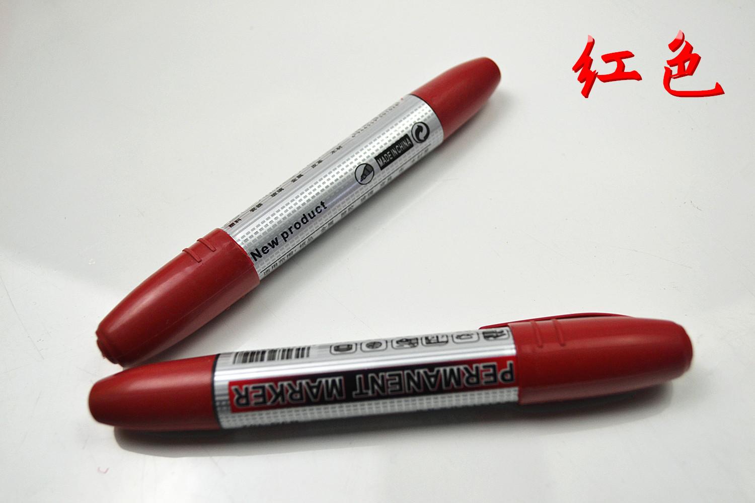 黑色蓝色红色防水油性记号笔大头笔耐用可加墨水正品记号笔批发示例图12