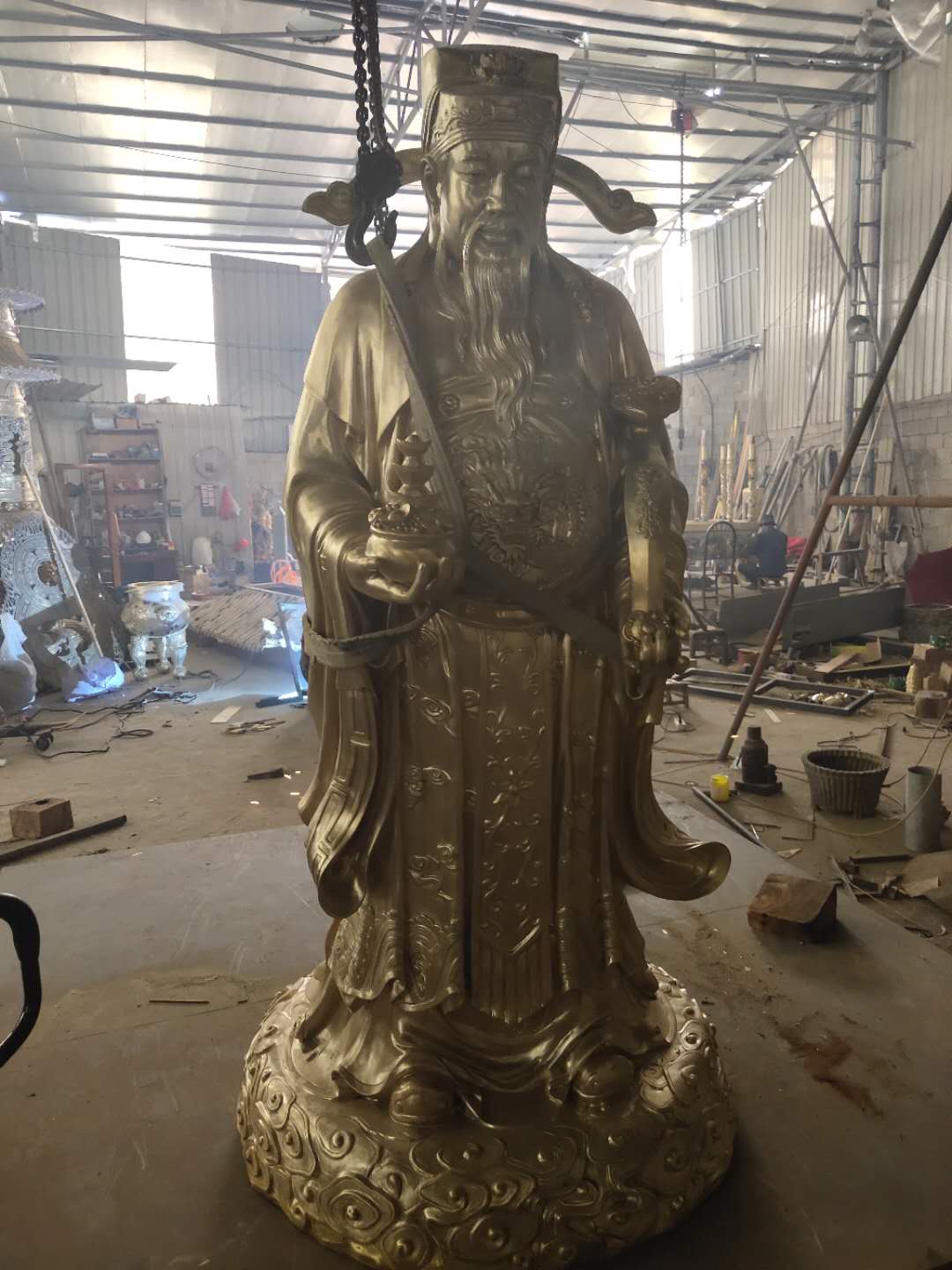 神像 本厂专业铸造露天大型铜神像 大地神像 黑白无常神像
