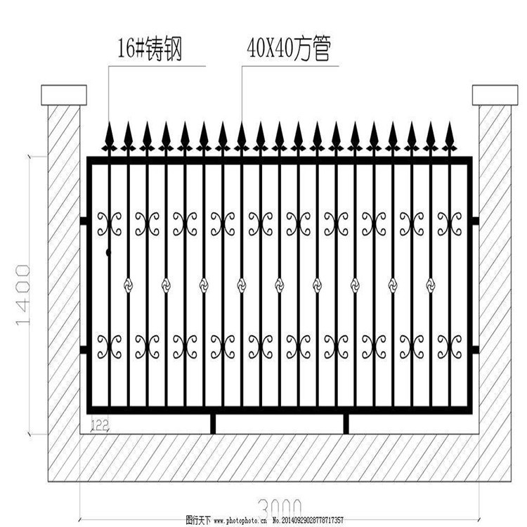 铁艺护栏锌钢围栏款式多样广泛用于厂矿机关单位的外围防护示例图11
