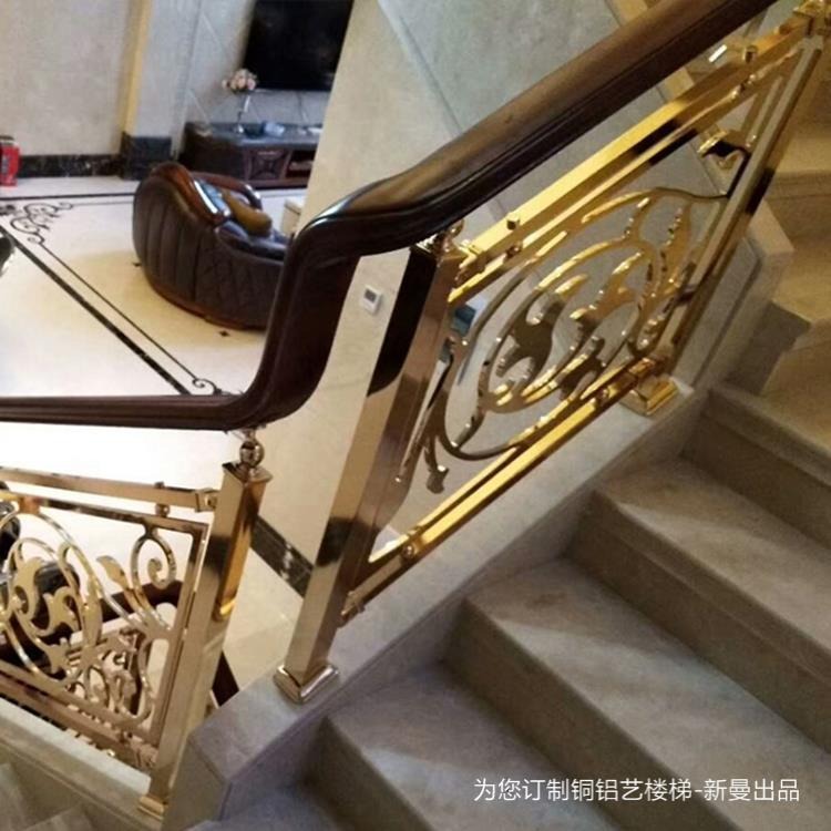 杭州 艺术铝雕花格K金楼梯护栏 淡雅的日式风格设计很有特色