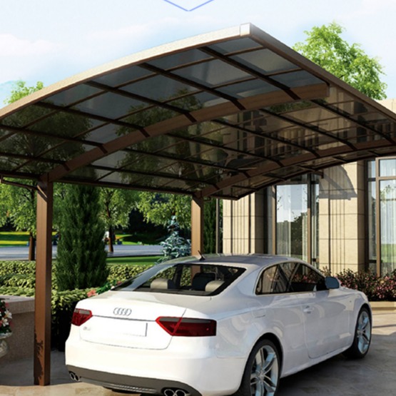 铝合金汽车户外停车棚 别墅透明遮雨阳蓬 耐力板单车电动车棚图片