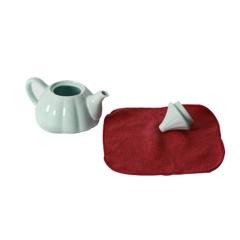 红素荷塘月色 创意陶瓷茶杯礼品定制小茶杯青瓷便携包旅行茶具套装 100套起订不单独零售