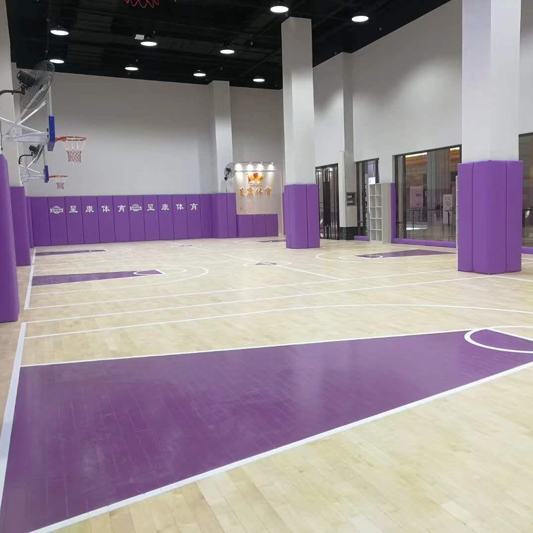 双鑫体育运动木地板安装室内篮球场木地板羽毛球馆地板免费安装赠送划线图片