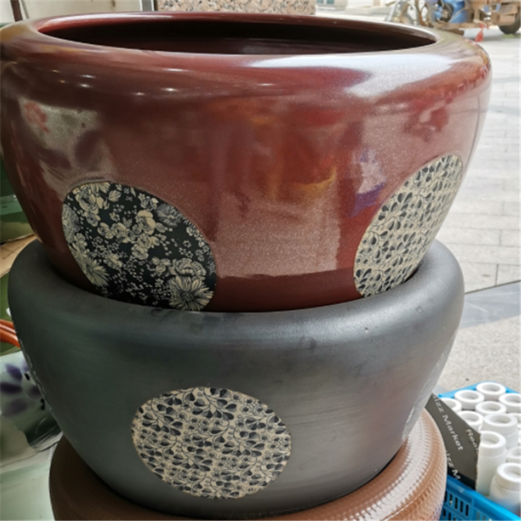 景德镇陶瓷鱼缸 家居装饰风水缸供应 亮丽陶瓷