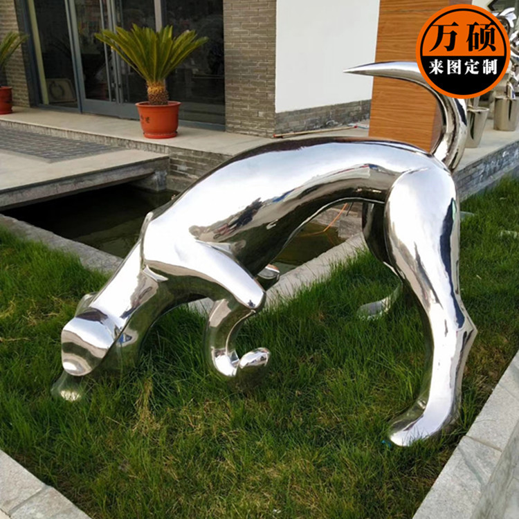 304不锈钢镜面人物动物雕塑 广场商业街雕塑装饰摆件 厂家定做示例图6