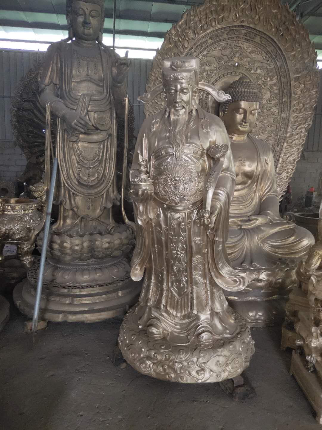 神像 温州慈宏法器供应木雕王灵神像 玻璃钢土地公土地婆神像 露天大型铜神像
