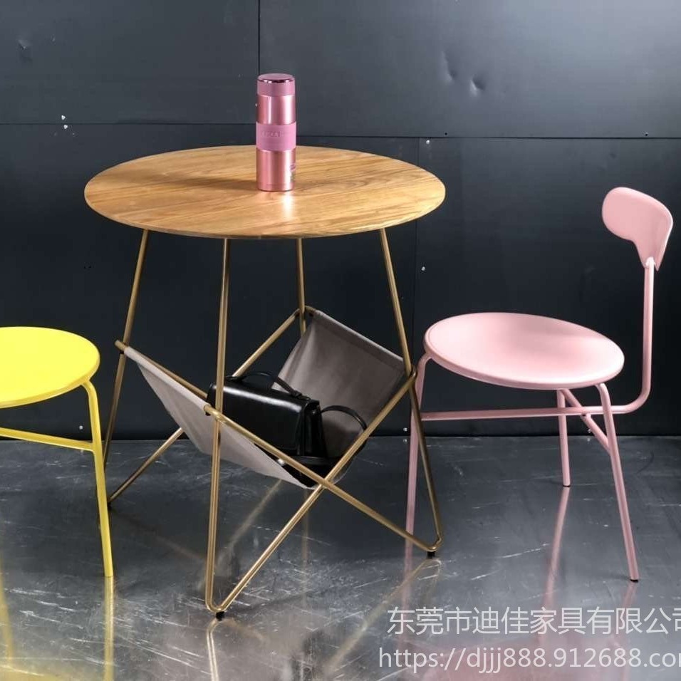 迪佳家具可定制铁餐椅 工业风餐桌椅 铁餐桌 喷涂电镀金属餐椅 金属桌椅 仿木桌椅 铝合金桌椅