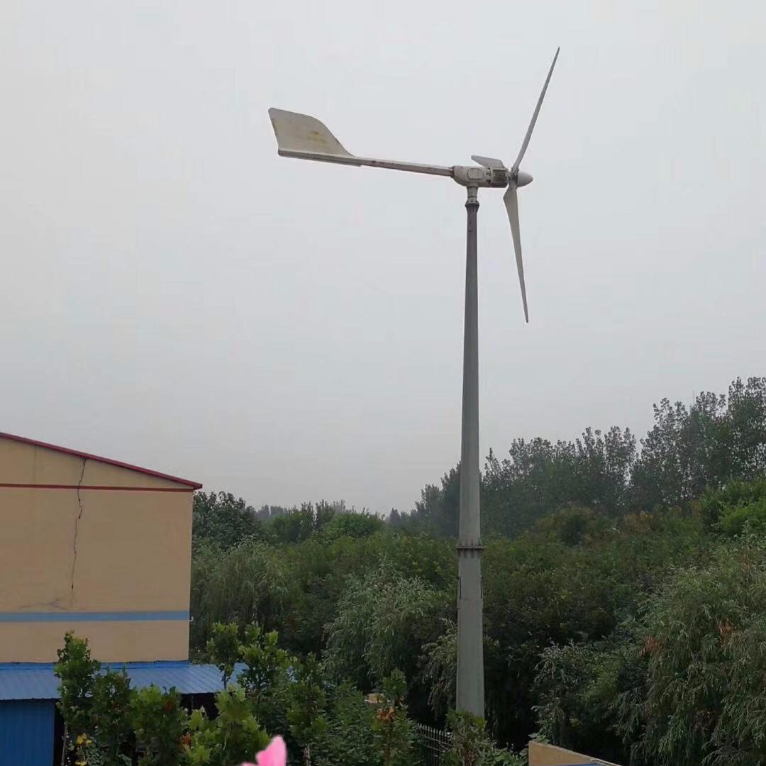 5kw水平轴风力发电机低速运行发电220v风力发电机晟成定做