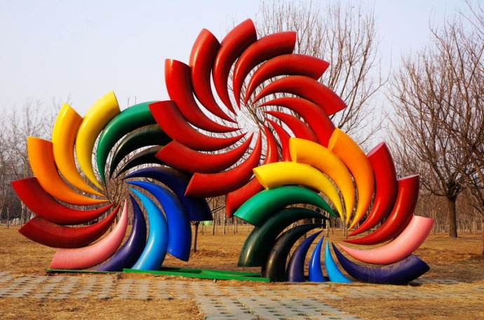 定制湖南雕塑 城市广场景观雕塑 奇思妙想玻璃钢彩绘抽象雕塑