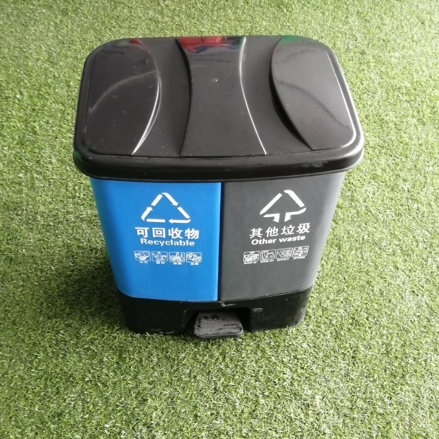 湖北天门塑料垃圾桶厂家生产批发40升脚踏分类垃圾桶