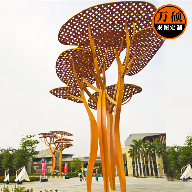 户外大型不锈钢地标建筑雕塑 广场景区生命之树雕塑景观装饰示例图2