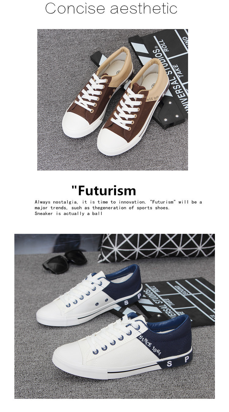 正品新款绑带低帮帆布鞋男鞋日常休闲韩版潮流鞋学生鞋平跟橡胶底示例图9