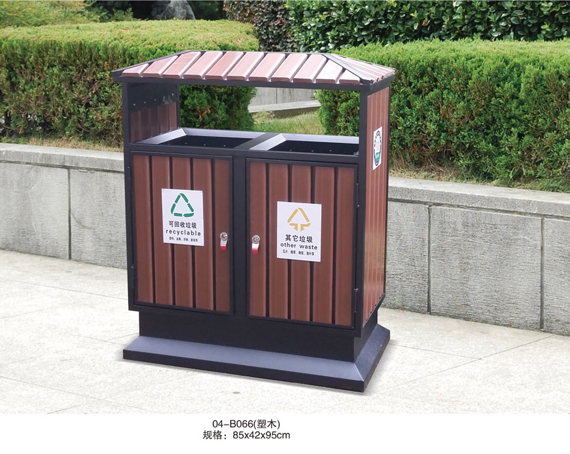 两分类垃圾箱 组合式垃圾桶 摇盖式 1.2厚 型号jhy-11 津环亚牌