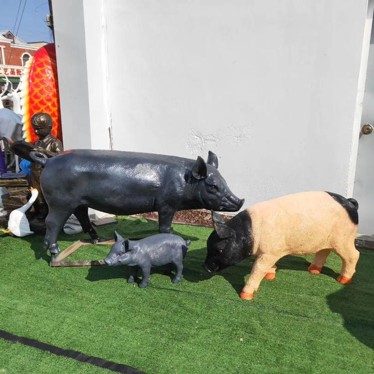 佰盛 玻璃钢猪雕塑 土猪雕塑 仿真动物猪雕塑摆件图片