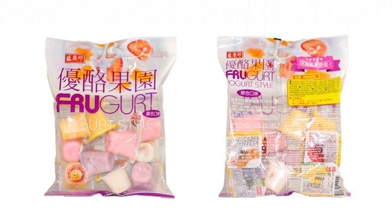 台湾进口果冻 盛香珍布丁 优酪果园330g袋装 综合果味，整箱10袋示例图8