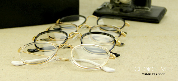 复古学院风眼镜框椭圆框金属细腿框架眼镜网红平光镜潮女可配近视示例图9
