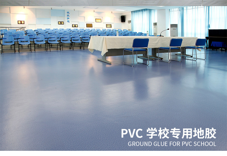 现货学校专用PVC地板 防火阻燃学校塑胶地板 厂家直销地胶示例图2