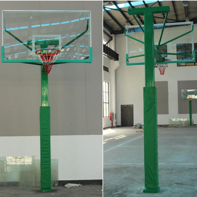 新款地埋篮球架 户外学校小区加厚晶康牌标准方管篮球架 配钢化玻璃篮板 为你健康护航