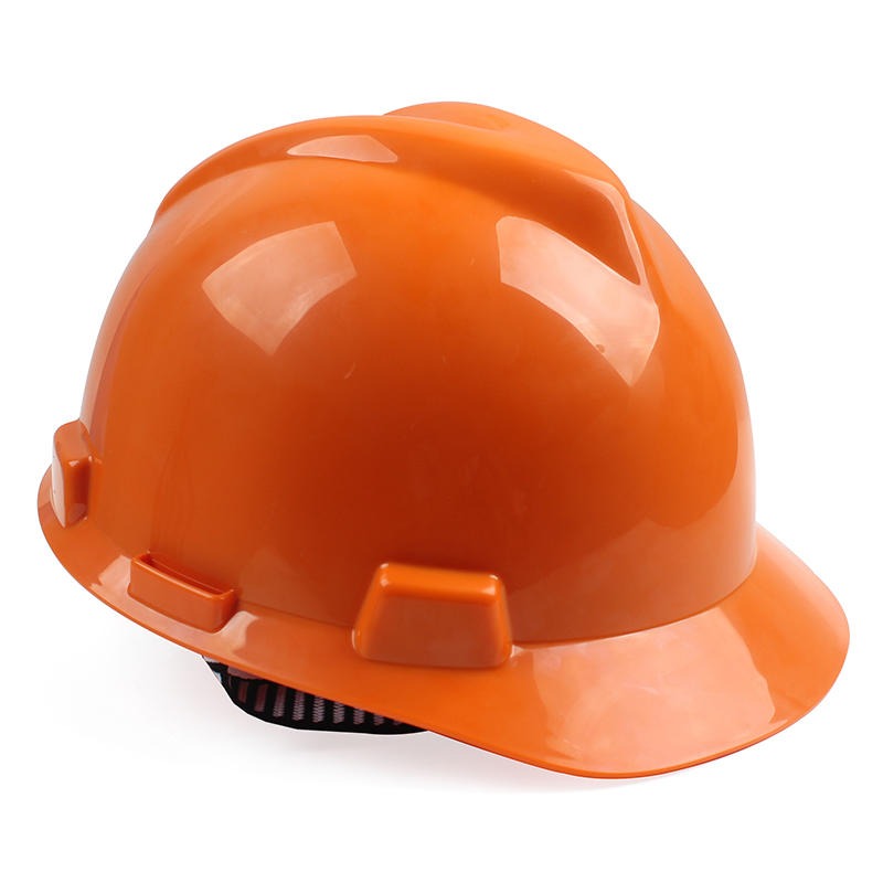 梅思安10155958橙色PE豪华型无孔安全帽PE无透气孔帽壳一指键帽衬针织吸汗带国标D型下颏带-橙