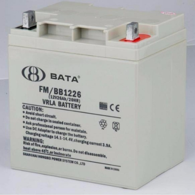 鸿贝蓄电池FM/BB1226 12V26AH 授权代理商 USP后备电池 消防主机专用