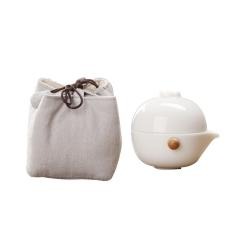红素茶具便携式旅行快客杯一壶一杯高温白玉瓷功夫茶具套装 100套起订不单独零售图片