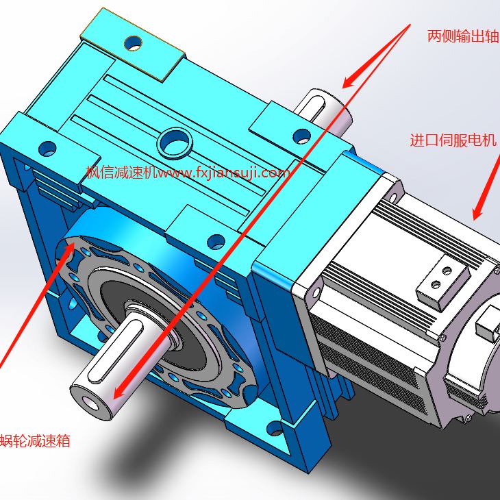 方法兰铝减速机NMRV配伺服步进电机专用蜗轮蜗杆减速器方型蜗轮箱图片