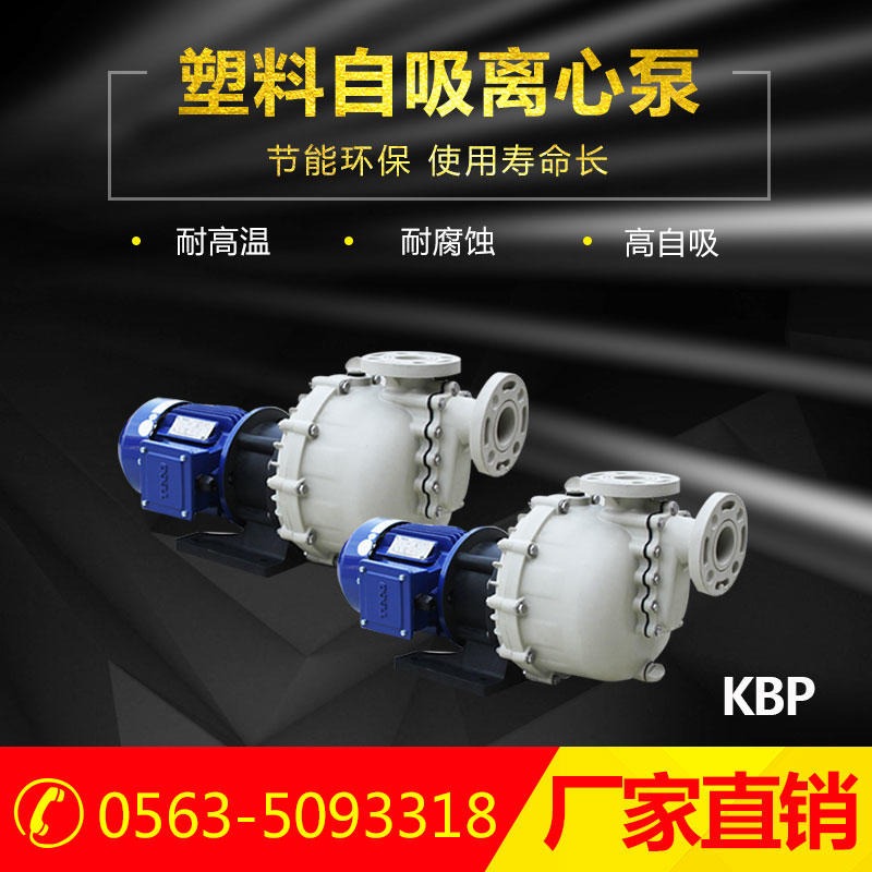 KBP耐腐蚀自吸泵 不泄漏塑料耐酸自吸泵 卧式化工离心泵 现货供应