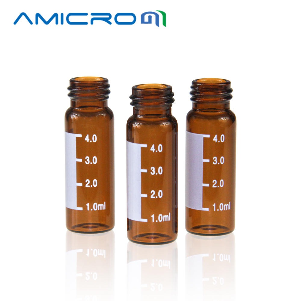 4ML 不带刻度 100只 B-4ML-13-V1003茶色小瓶水解玻璃瓶Amicrom13-425棕色带刻度螺口样品瓶