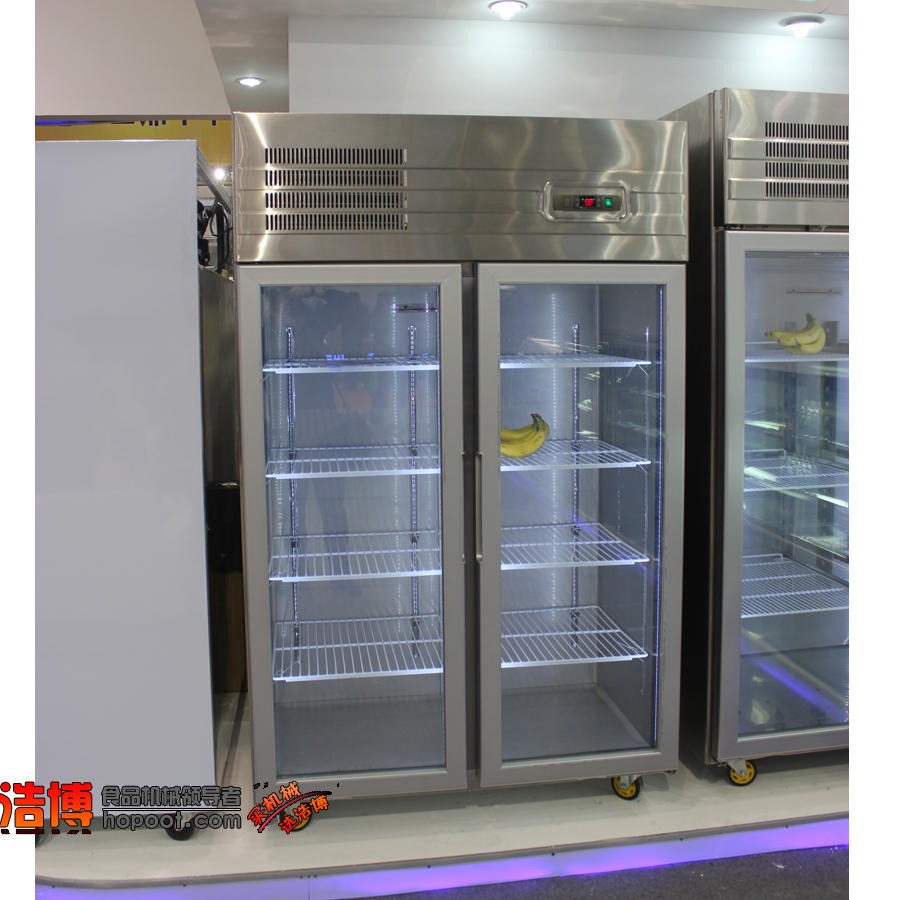 爱雪冷藏柜大二门双开冷藏柜食品展示柜超市商场商用冷藏展示柜 QB-G1.0L2型  厂家直销