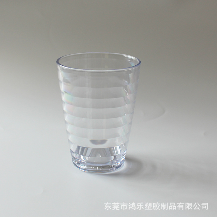 厂家直销12oz塑料杯AS透明螺纹塑胶杯亚克力果汁饮料杯创意广告杯示例图14